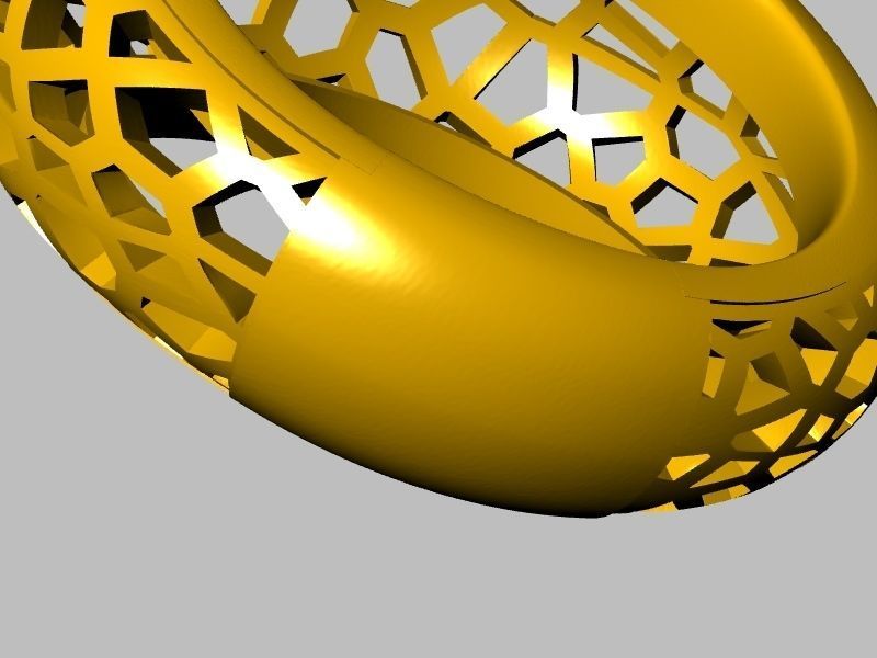voronoi bombe ring stl verified 3D print model_9