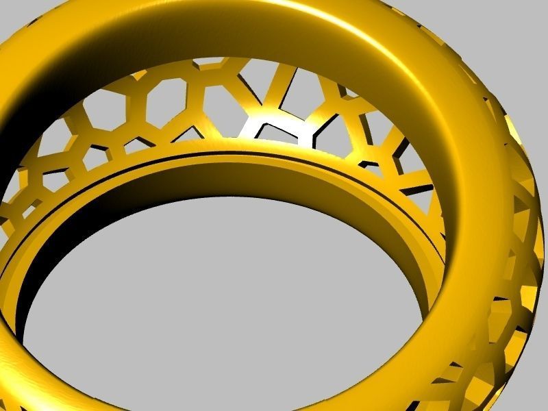 voronoi bombe ring stl verified 3D print model_7