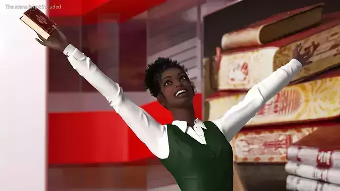 Black Teenage Schoolgirl Rigged for Modo