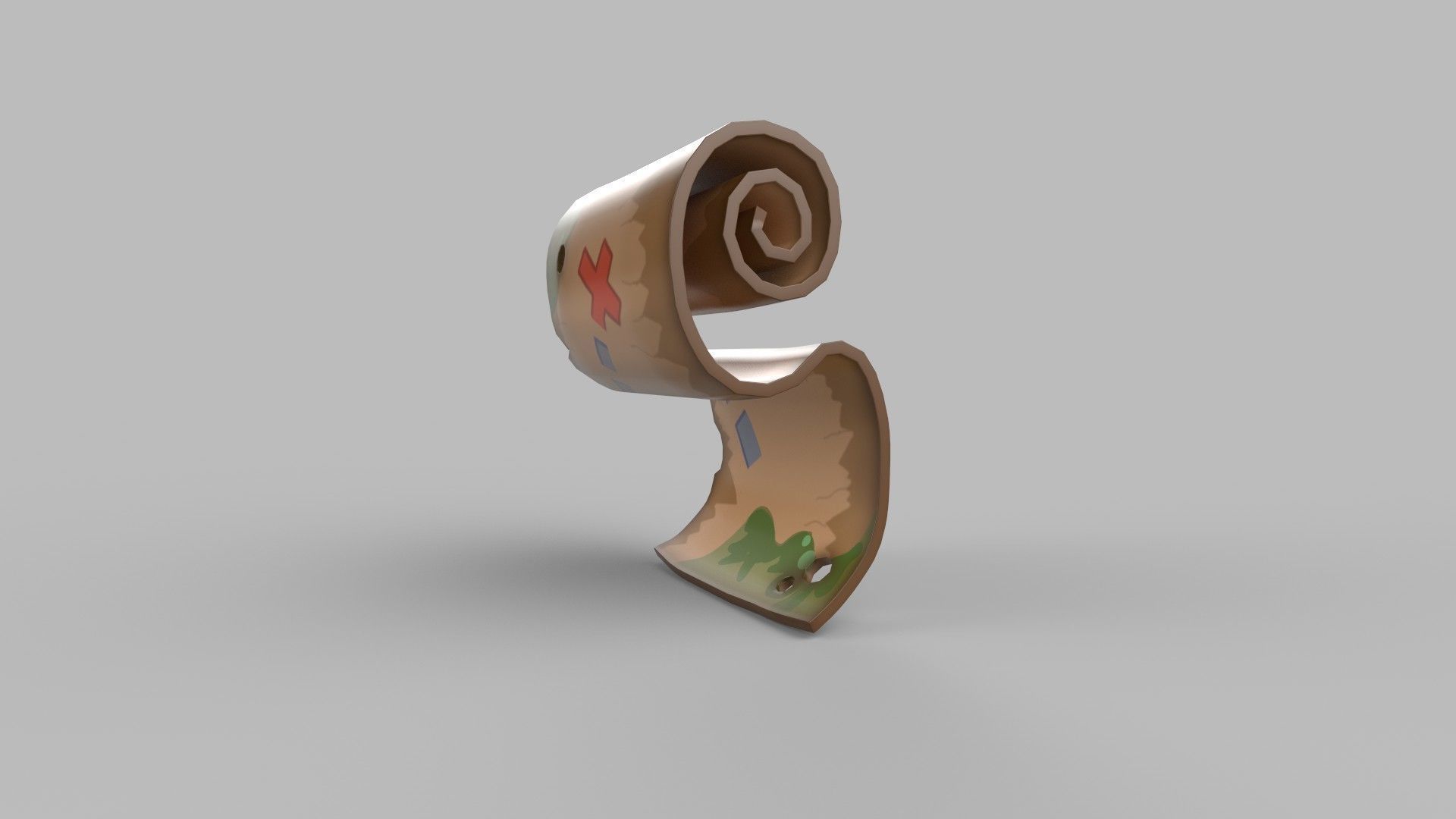 Stylized map Low-poly 3D model_4