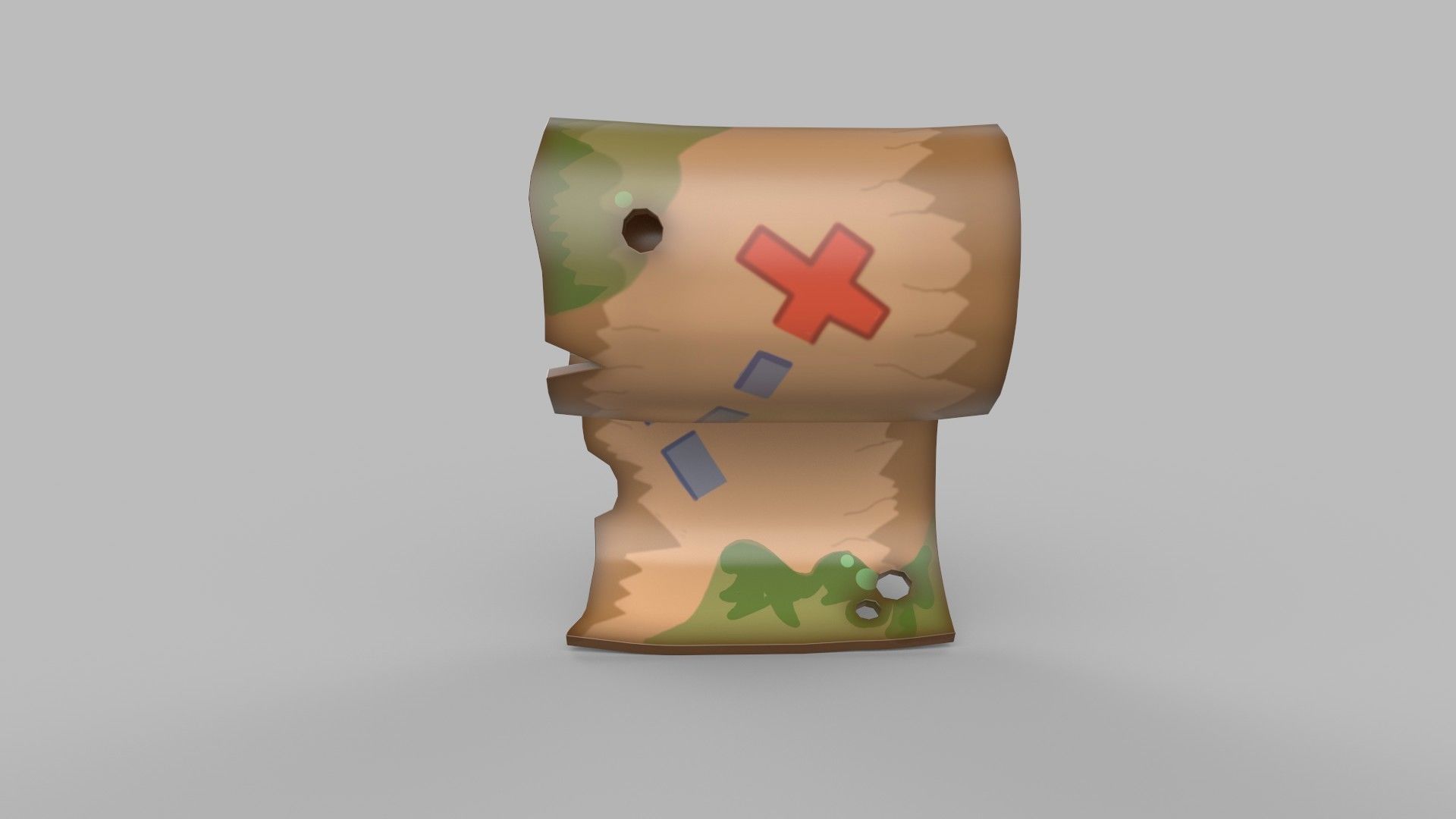 Stylized map Low-poly 3D model_2