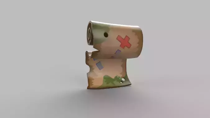 Stylized map Low-poly 3D model