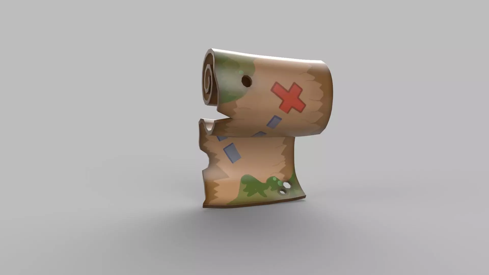 Stylized map Low-poly 3D model_0