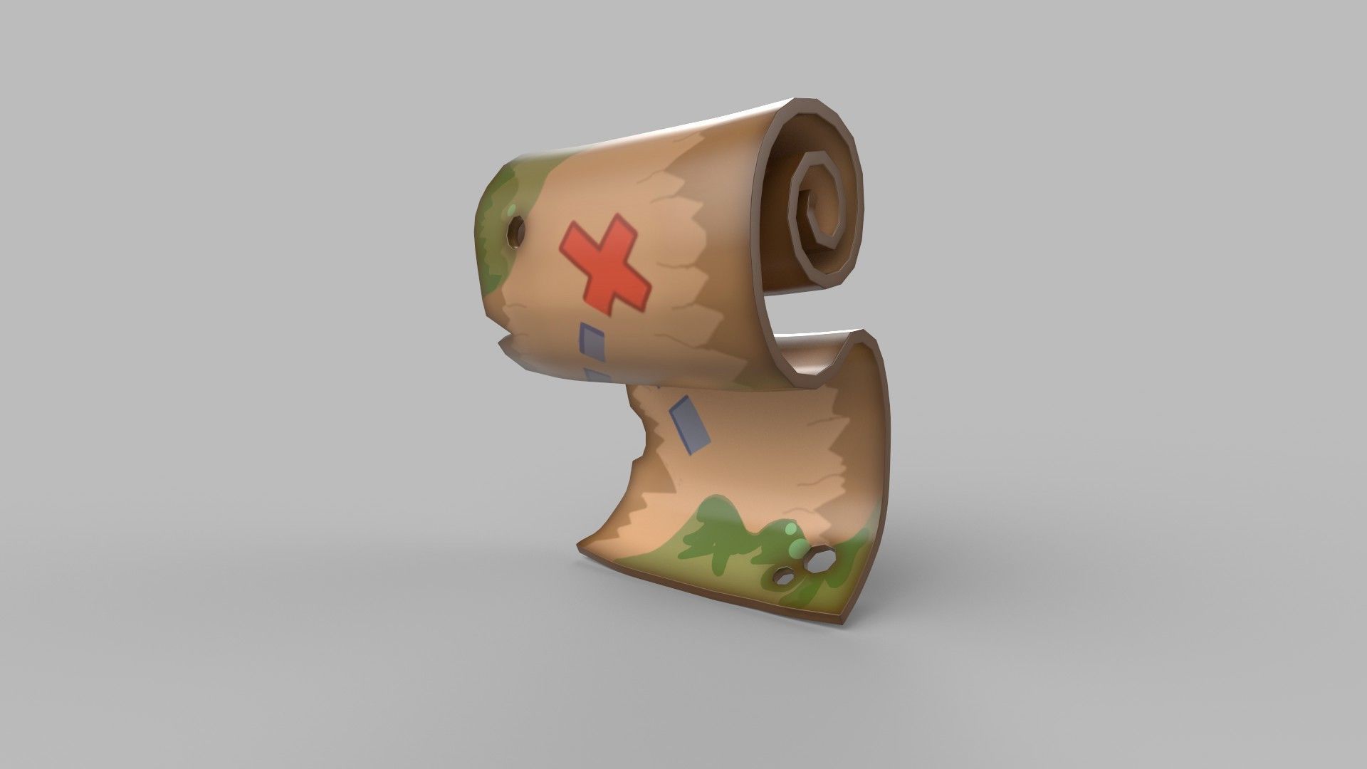 Stylized map Low-poly 3D model_3