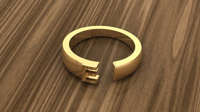 Alphabet Ring E 3D print model