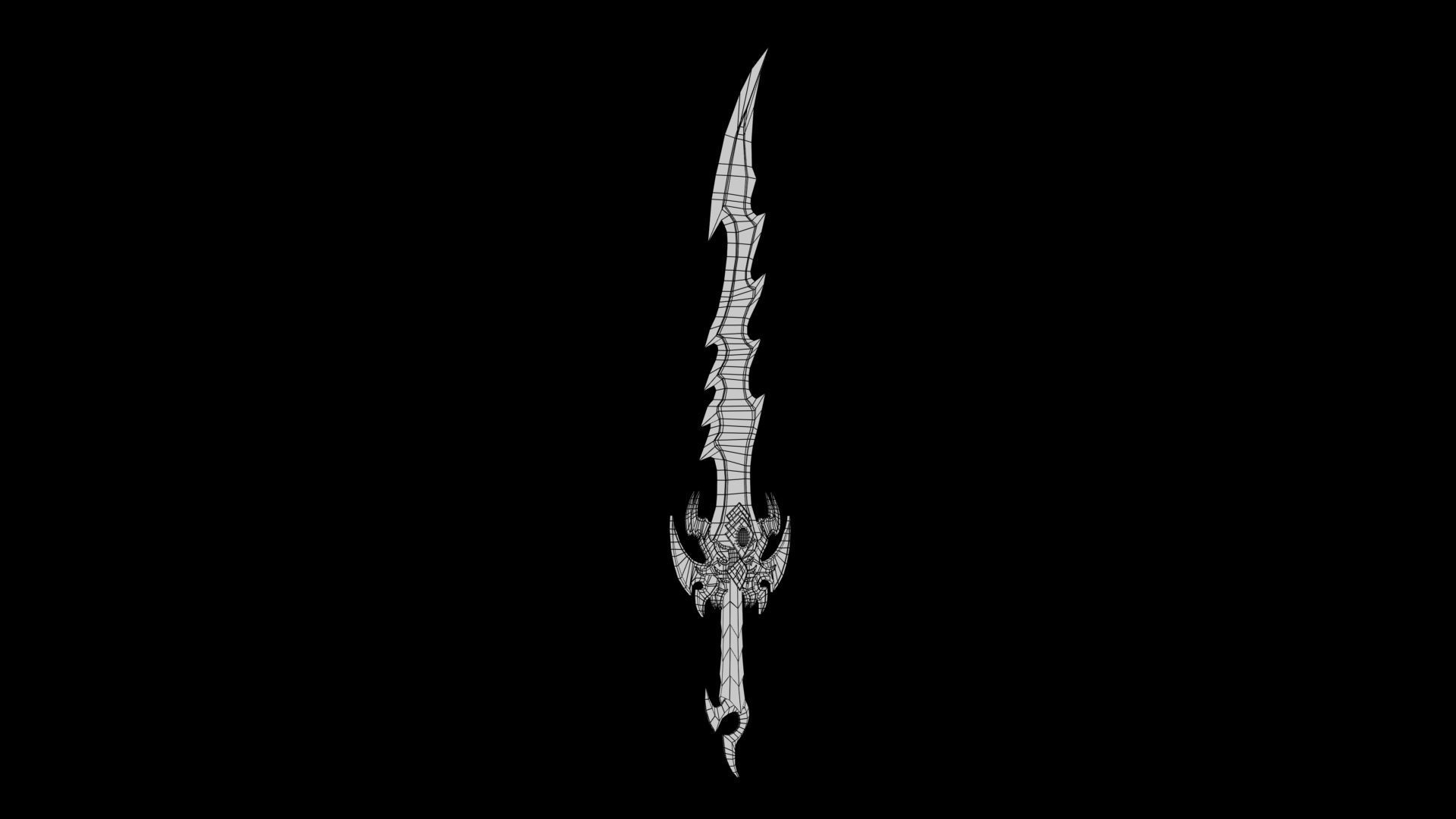Stylized sword Low-poly 3D model_7