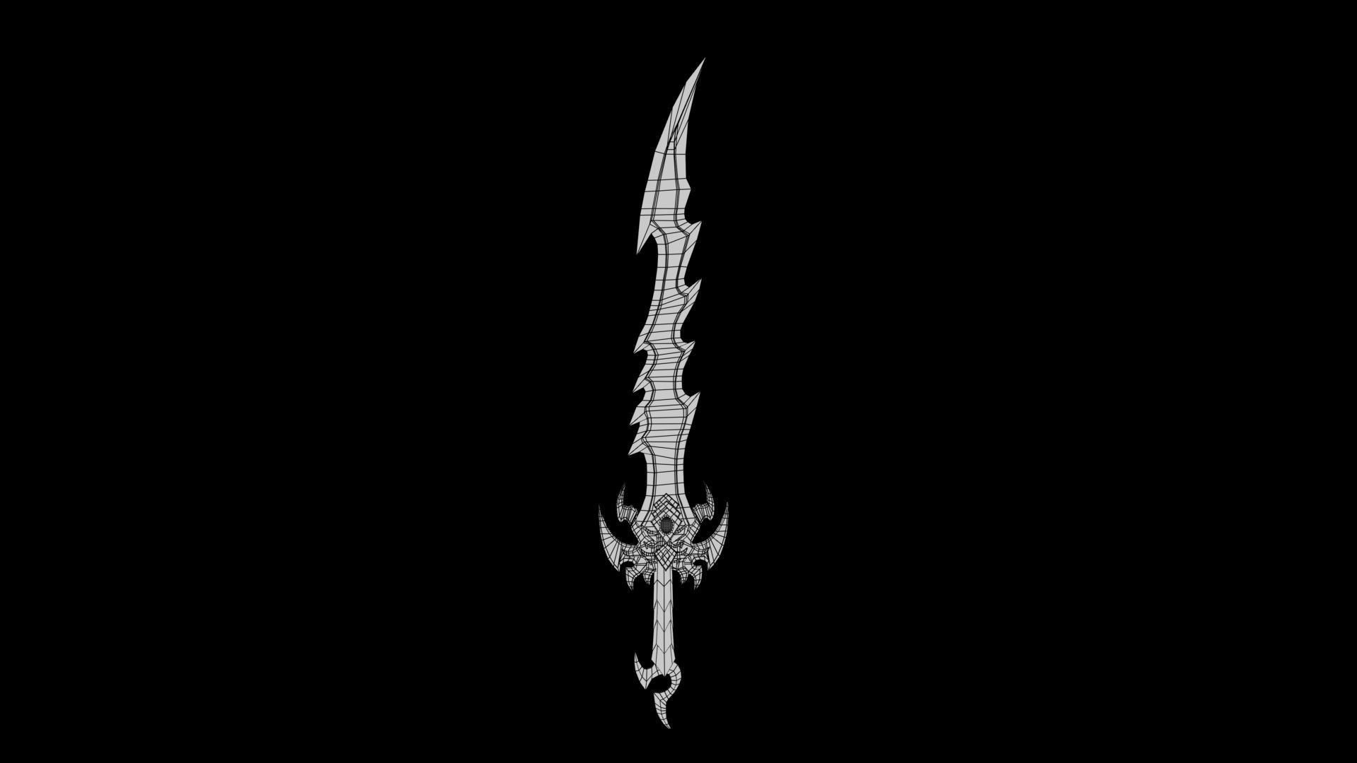 Stylized sword Low-poly 3D model_5