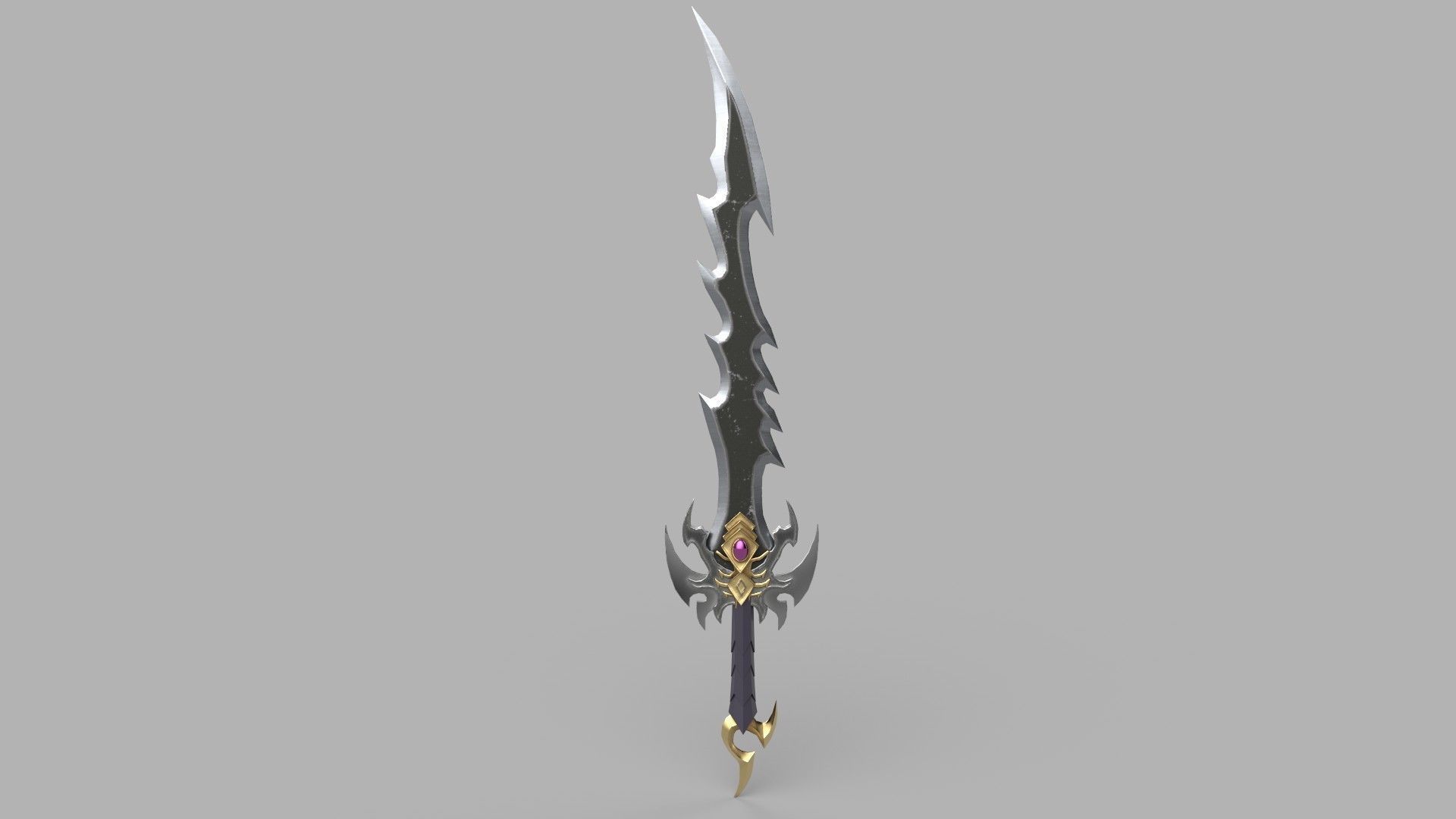 Stylized sword Low-poly 3D model_4