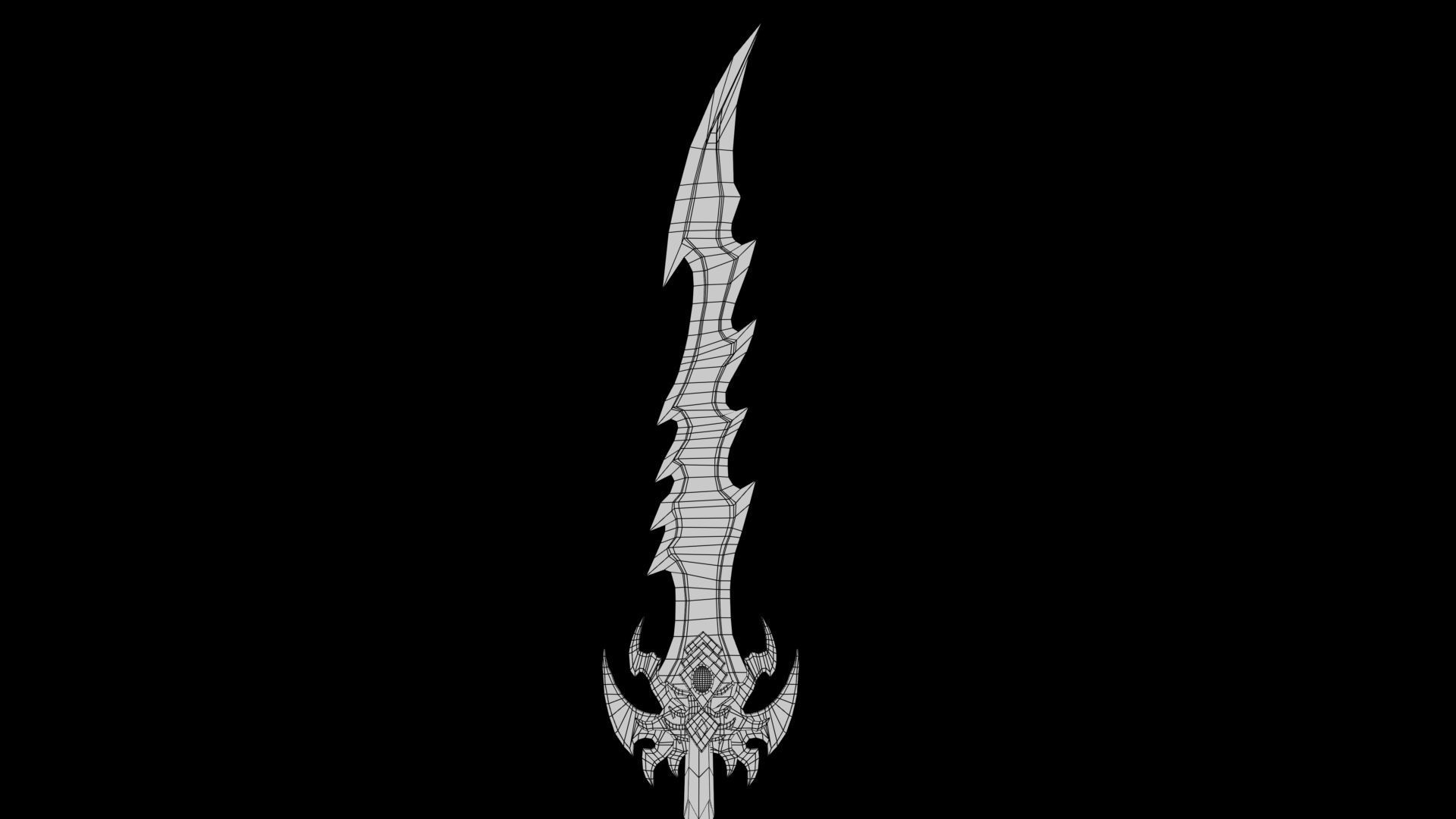 Stylized sword Low-poly 3D model_8