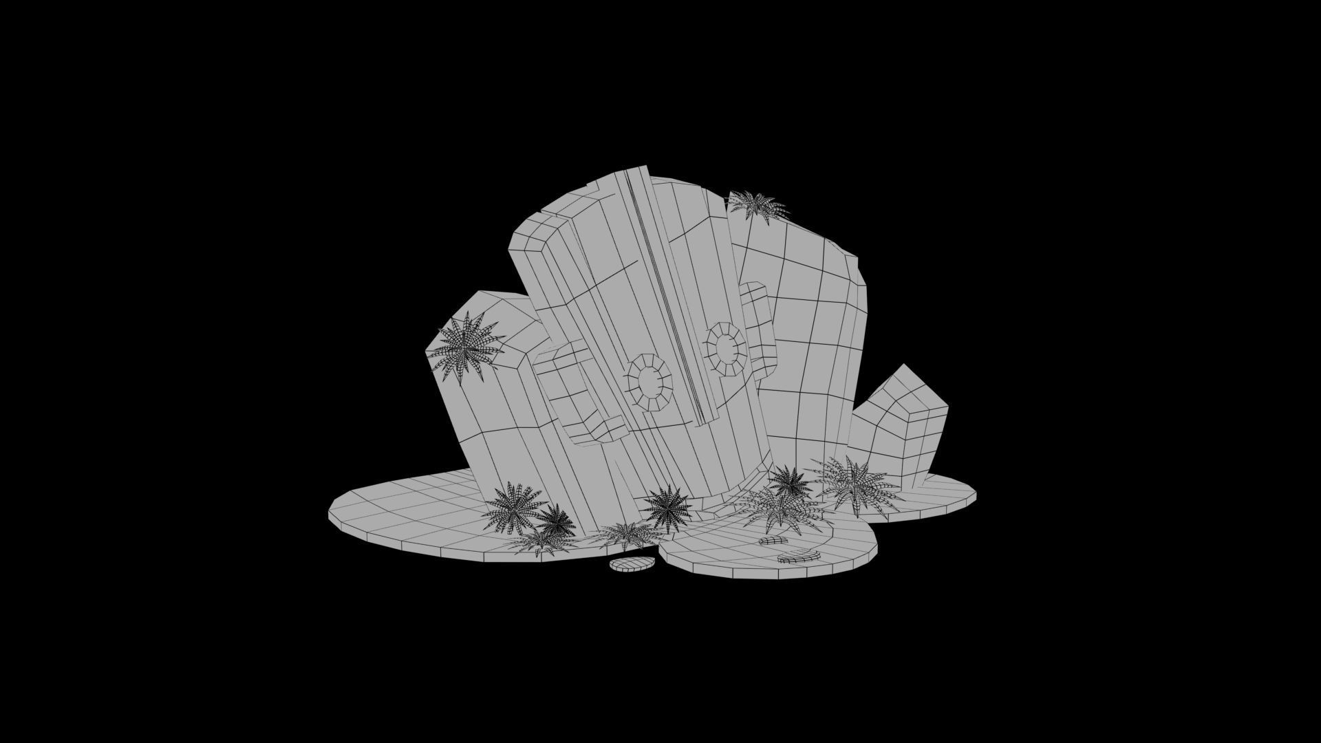 Tombstone tiki statue Low-poly 3D model_9