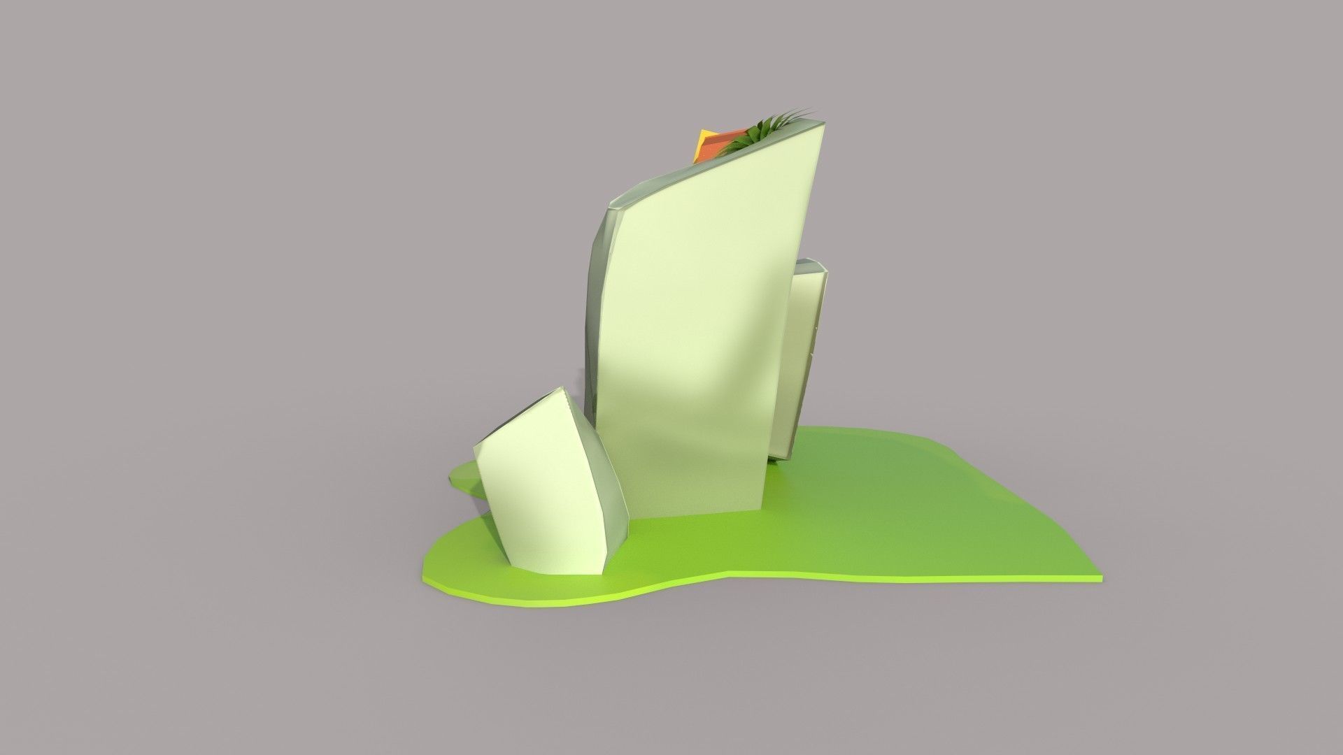 Tombstone tiki statue Low-poly 3D model_2