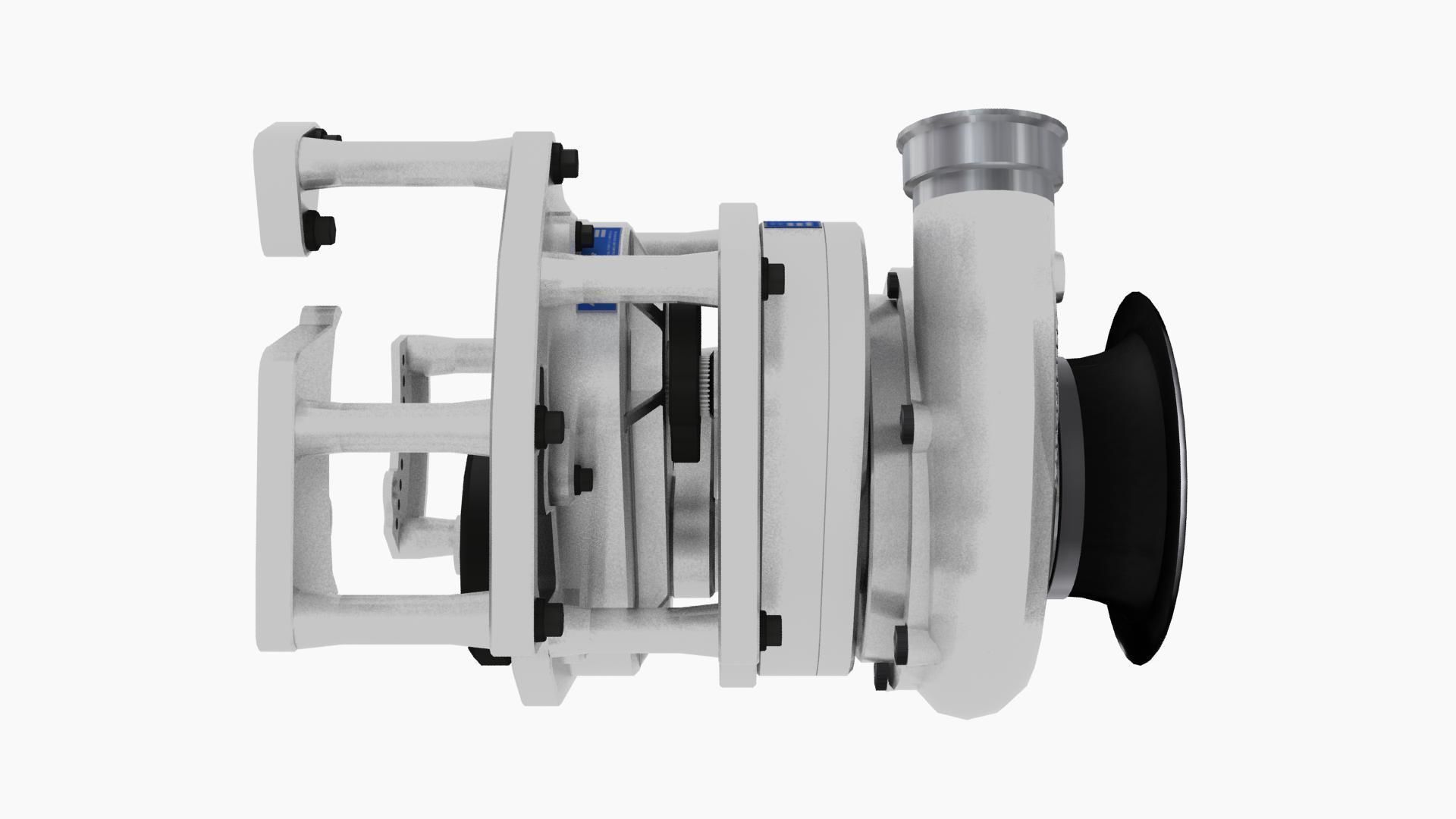 Procharger F3X-140 Crank Driven Low-poly 3D model_4