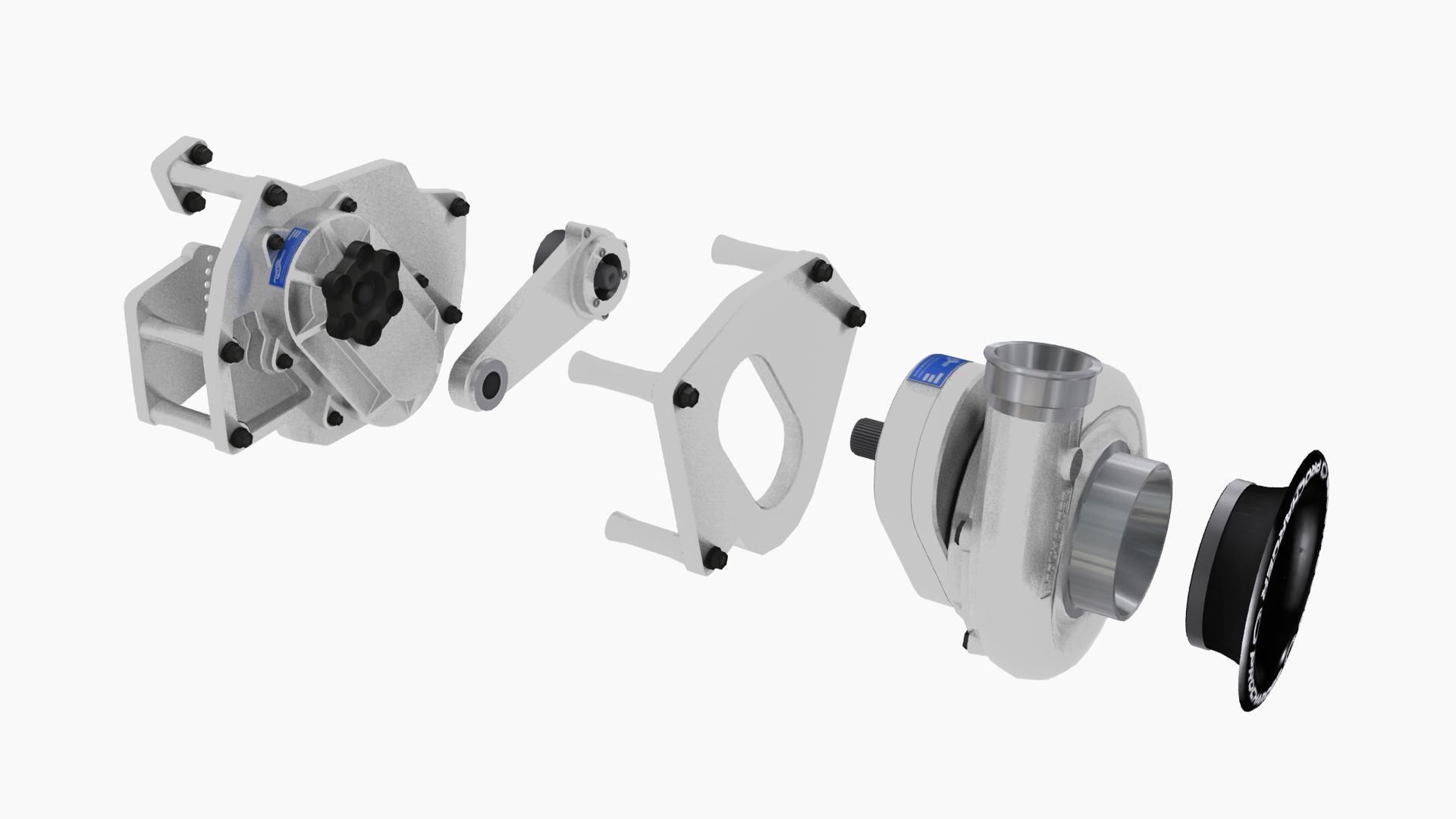 Procharger F3X-140 Crank Driven Low-poly 3D model_5