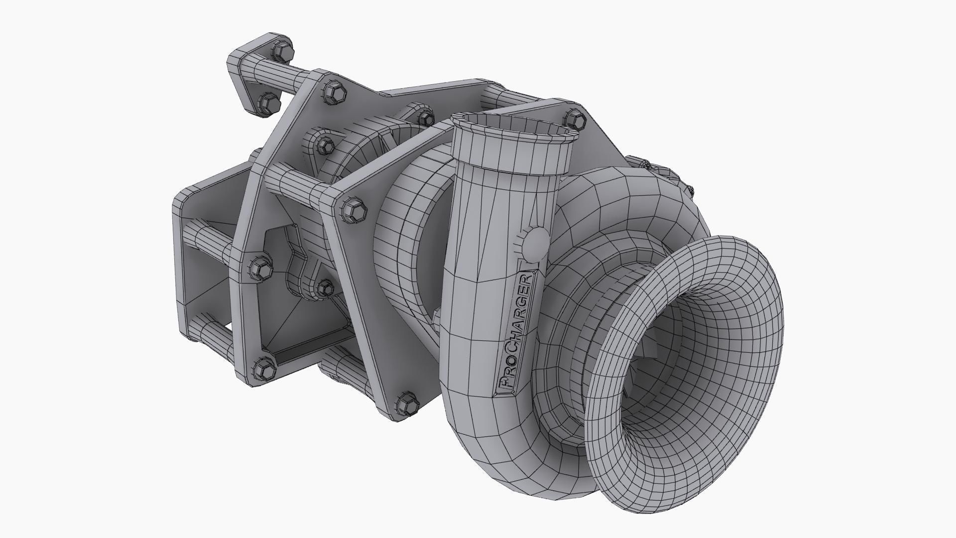 Procharger F3X-140 Crank Driven Low-poly 3D model_9