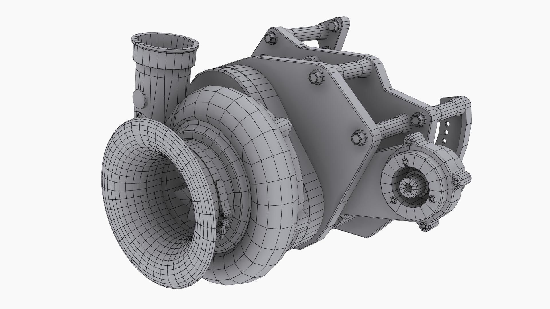 Procharger F3X-140 Crank Driven Low-poly 3D model_11