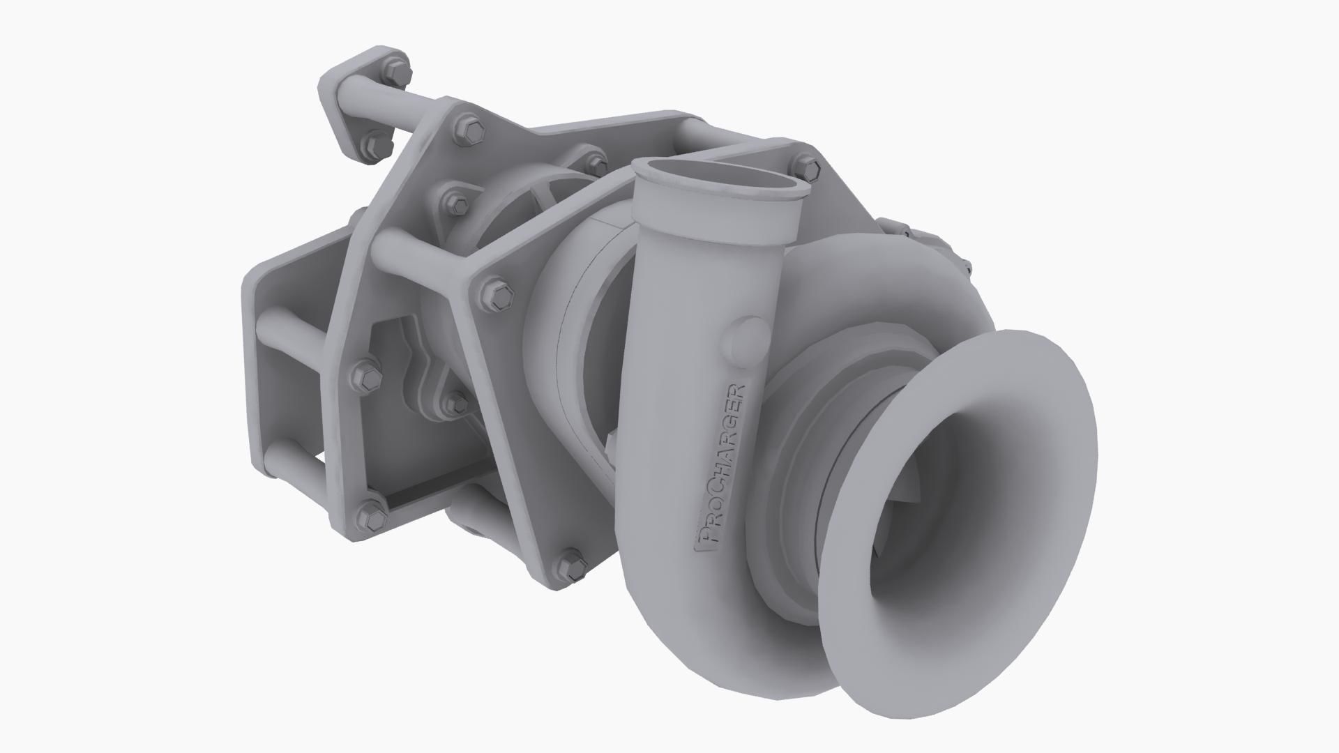 Procharger F3X-140 Crank Driven Low-poly 3D model_6