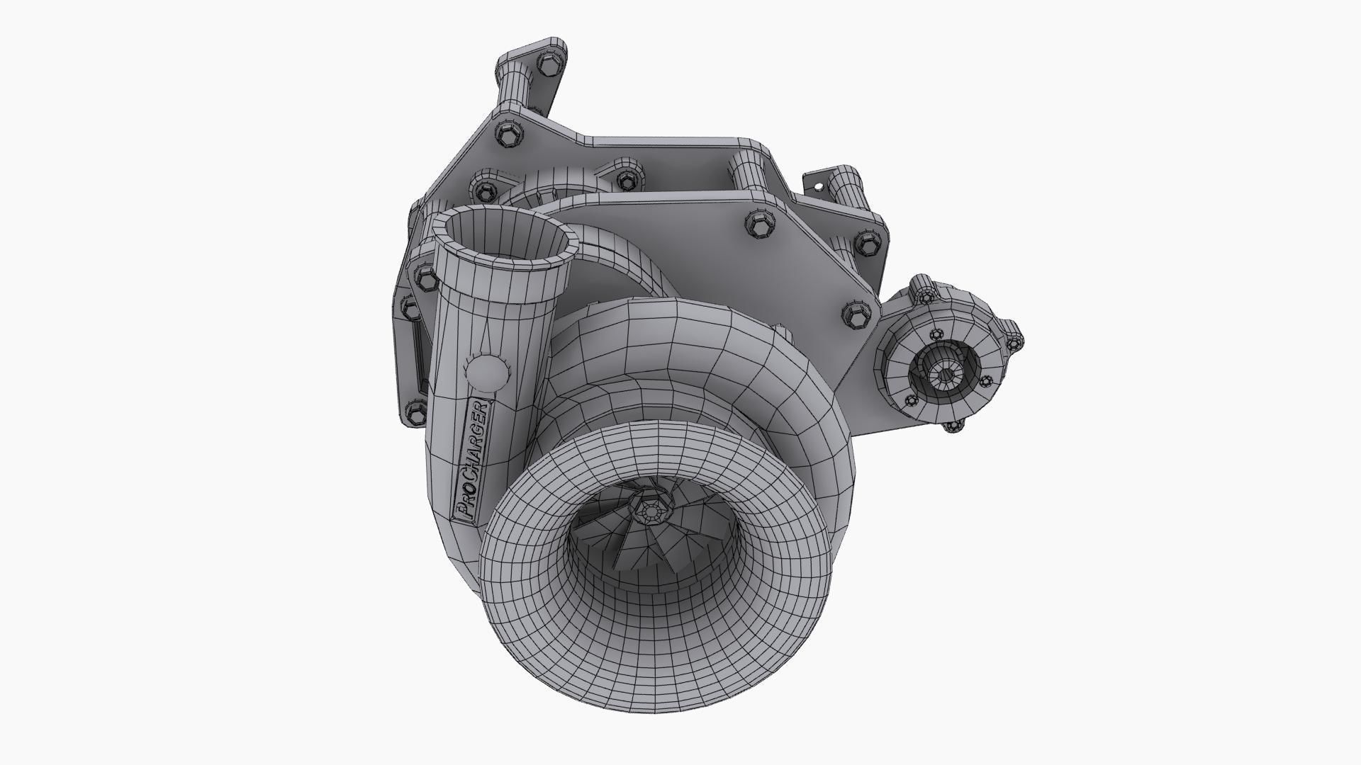 Procharger F3X-140 Crank Driven Low-poly 3D model_10
