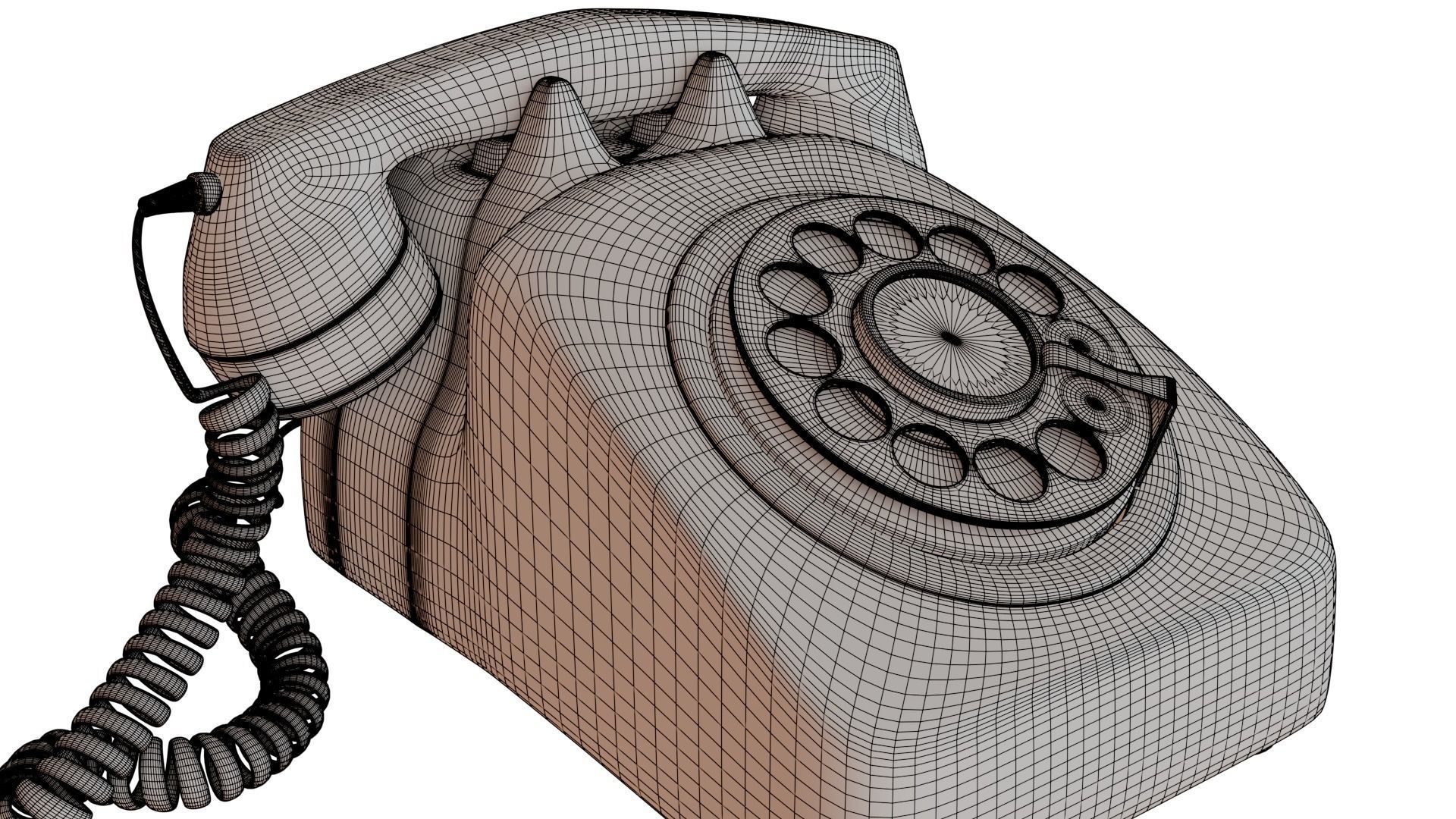 Dial Telephone 3D model_7
