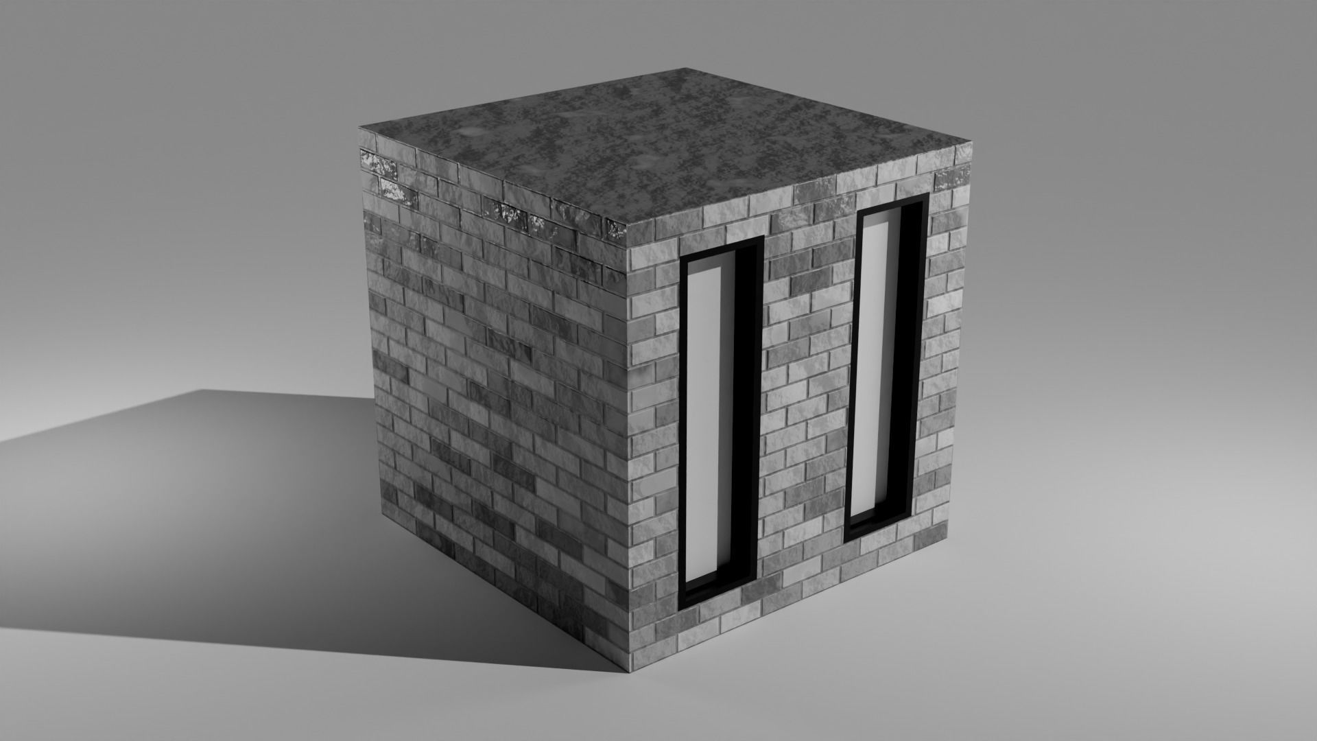 Low polygon building model Low-poly 3D model_2