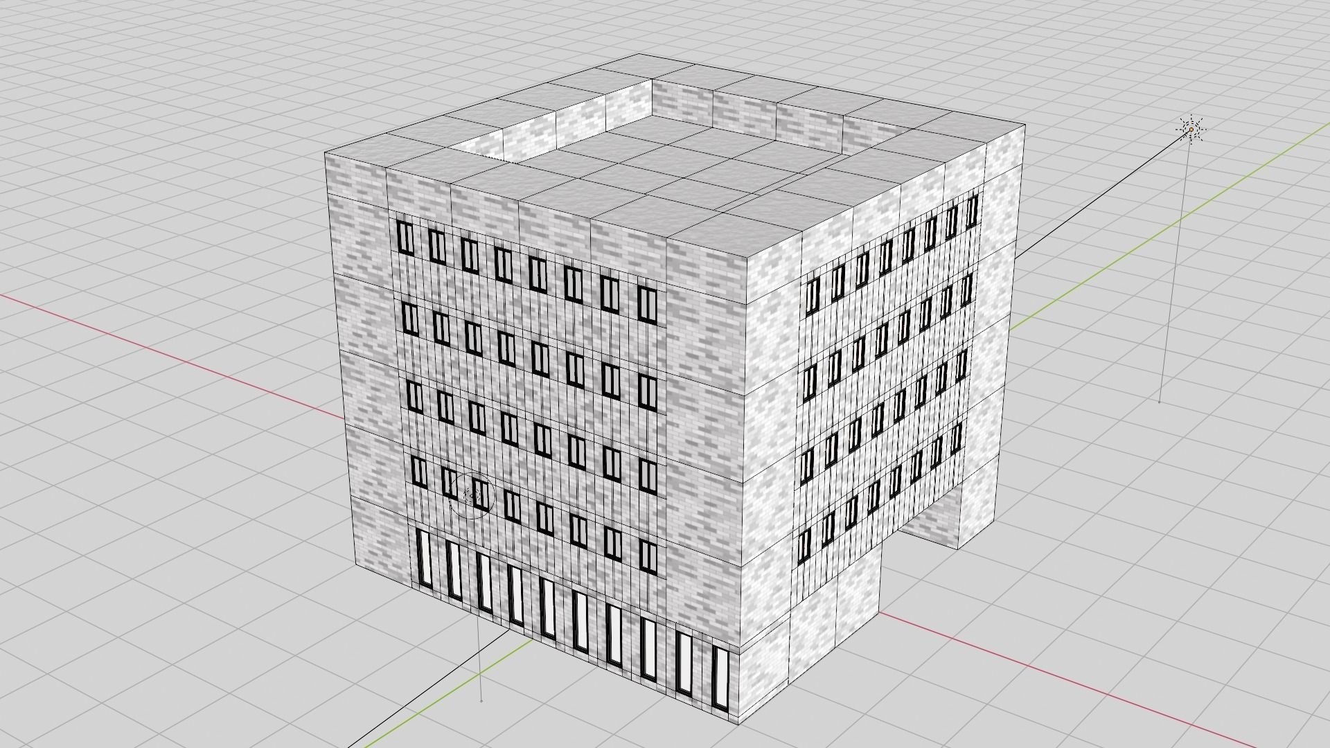 Low polygon building model Low-poly 3D model_8