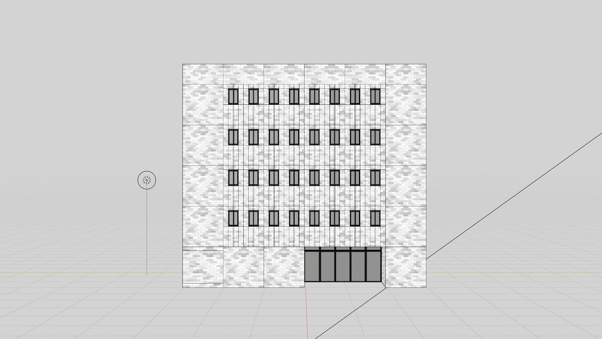 Low polygon building model Low-poly 3D model_9