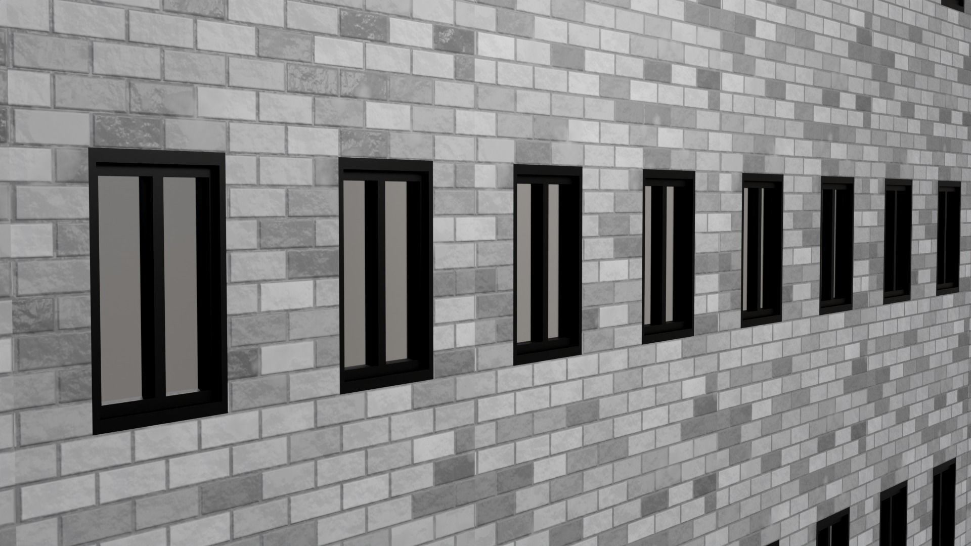 Low polygon building model Low-poly 3D model_5