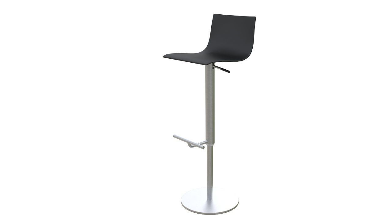 Stainless steel counter stool 3D model_3
