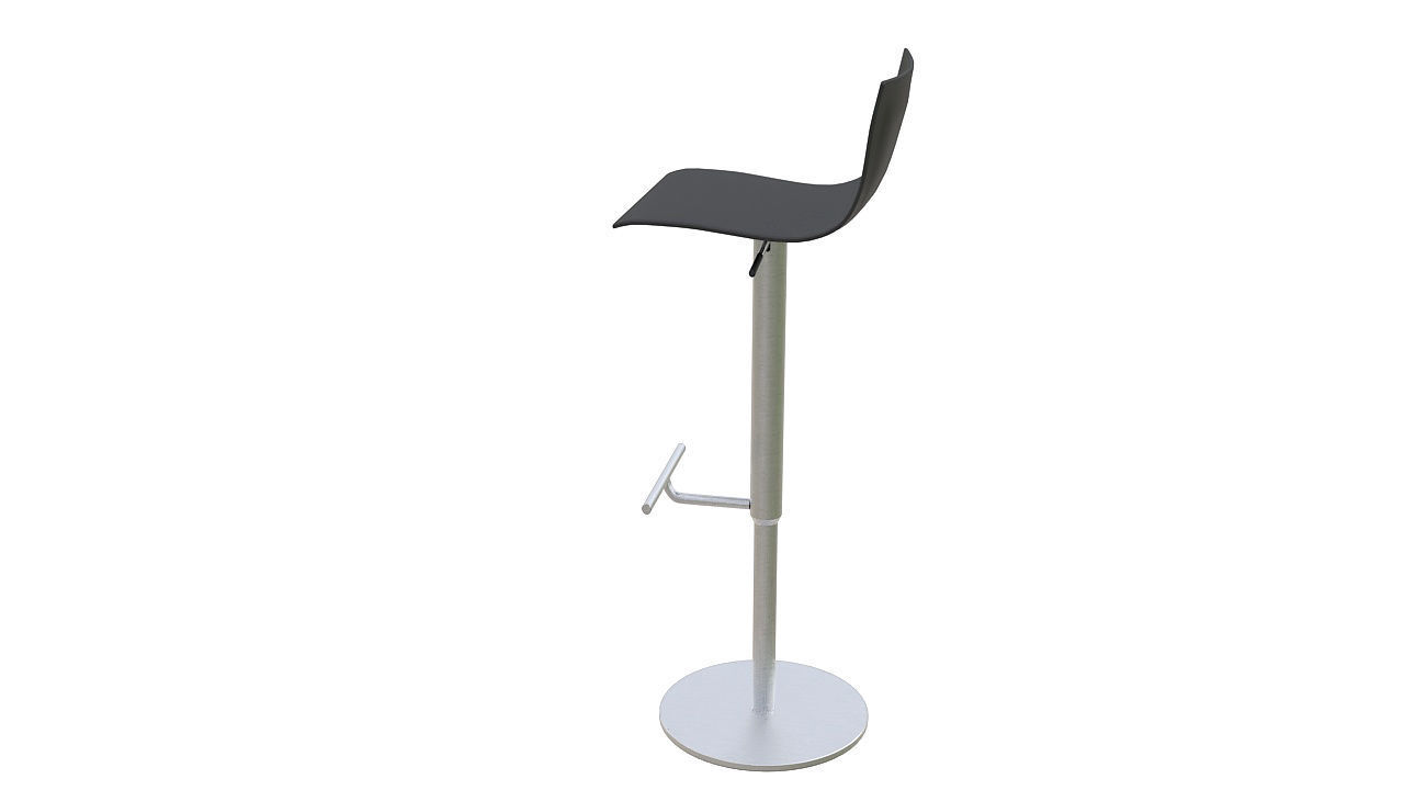 Stainless steel counter stool 3D model_4