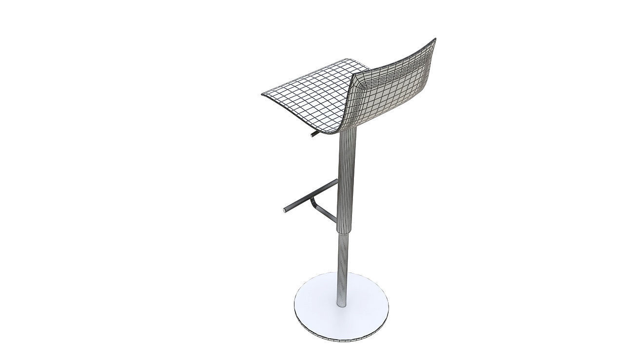 Stainless steel counter stool 3D model_9