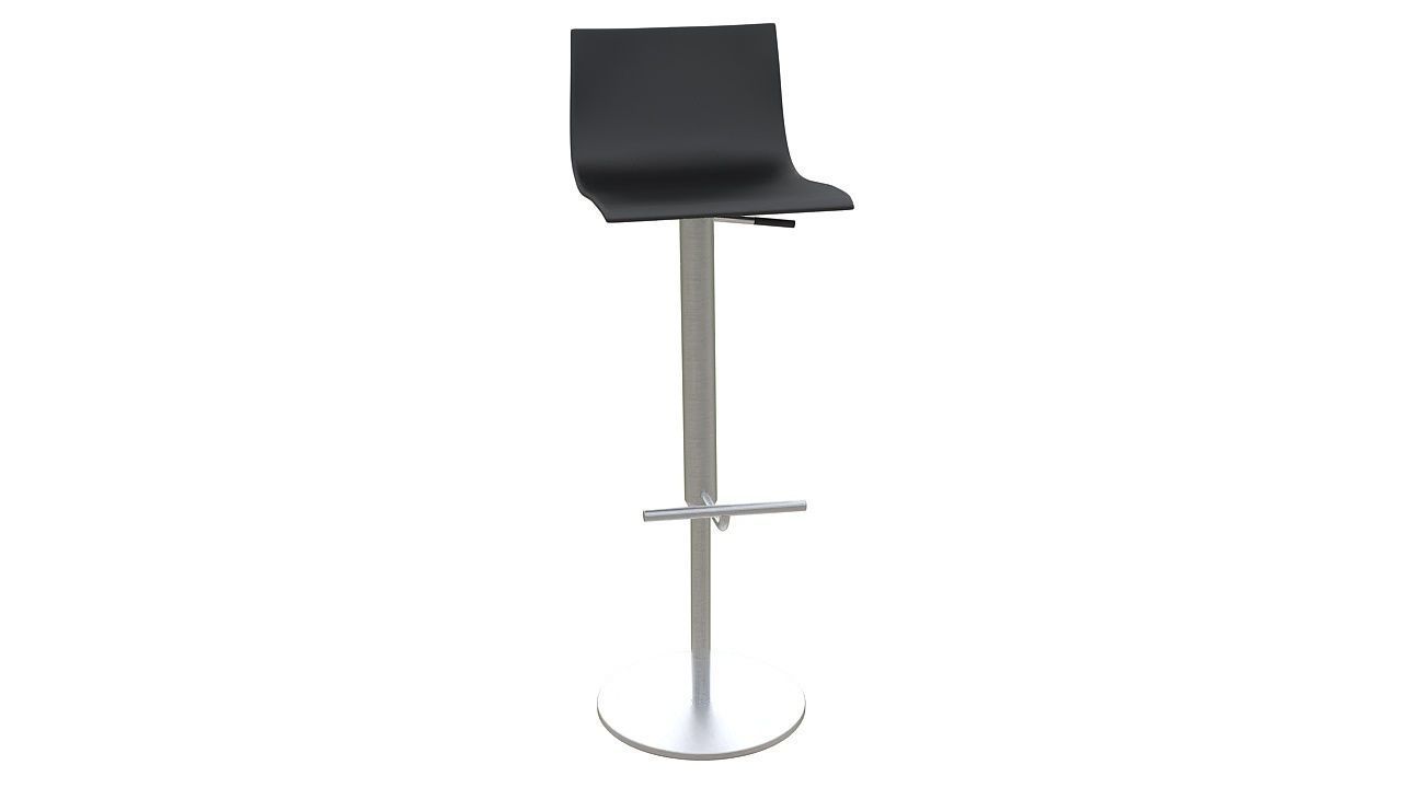 Stainless steel counter stool 3D model_1