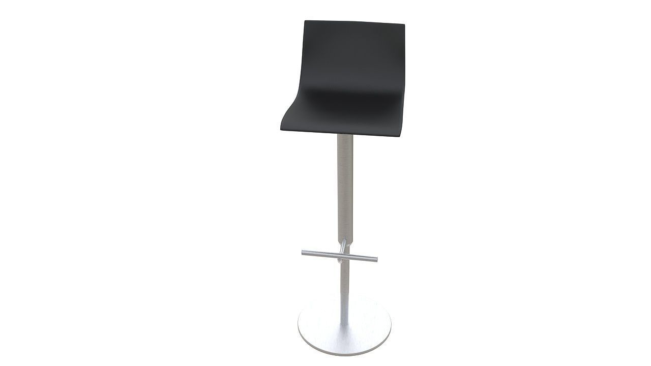Stainless steel counter stool 3D model_2