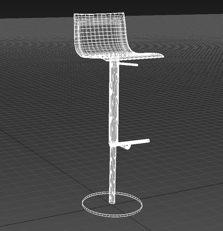 Stainless steel counter stool 3D model_11