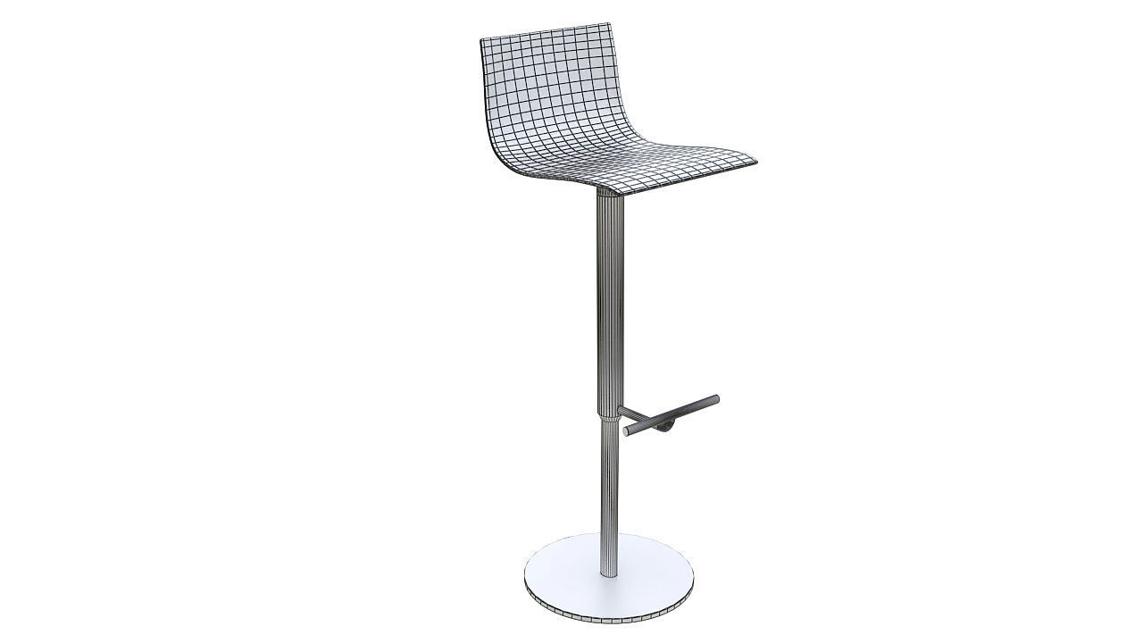 Stainless steel counter stool 3D model_7