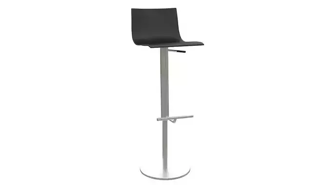 Stainless steel counter stool 3D model