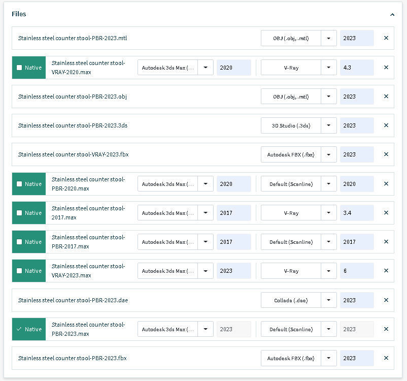 Stainless steel counter stool 3D model_16