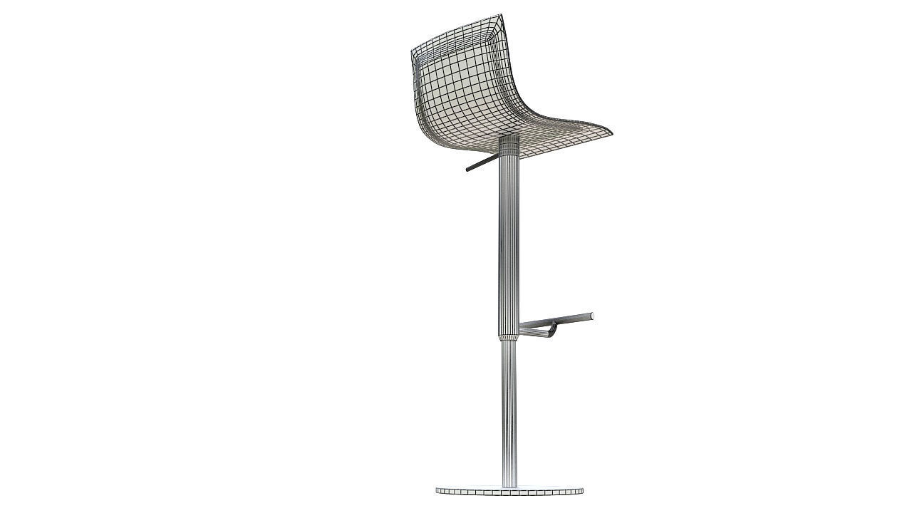 Stainless steel counter stool 3D model_10