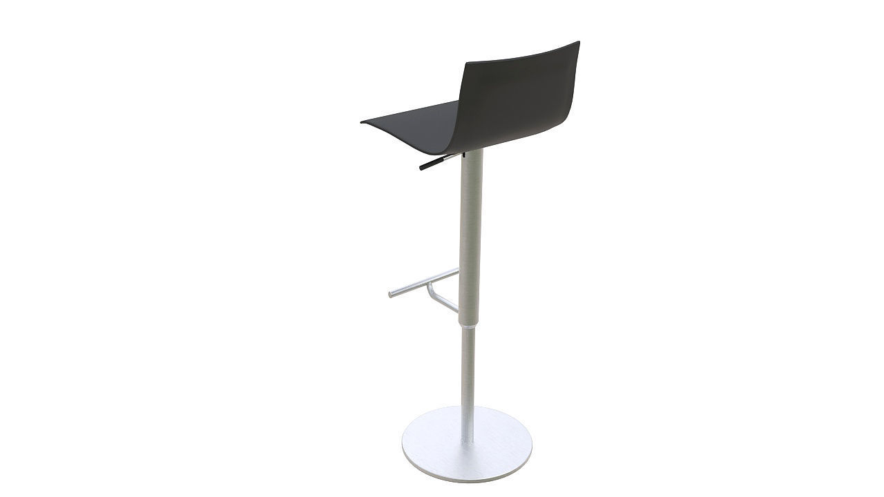 Stainless steel counter stool 3D model_5