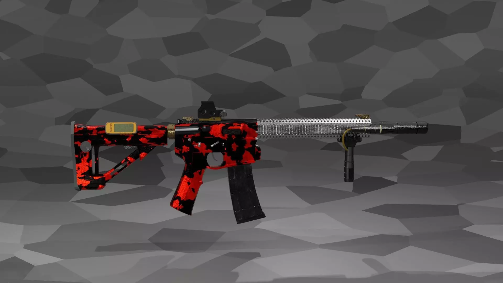 M14 mid poly Low-poly 3D model