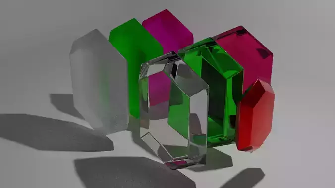 7 gems group of colored crystals