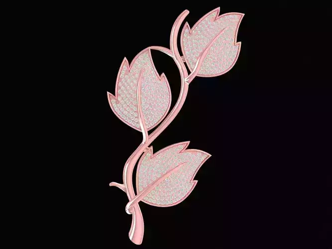 Diamond Leaf Brooch 3089