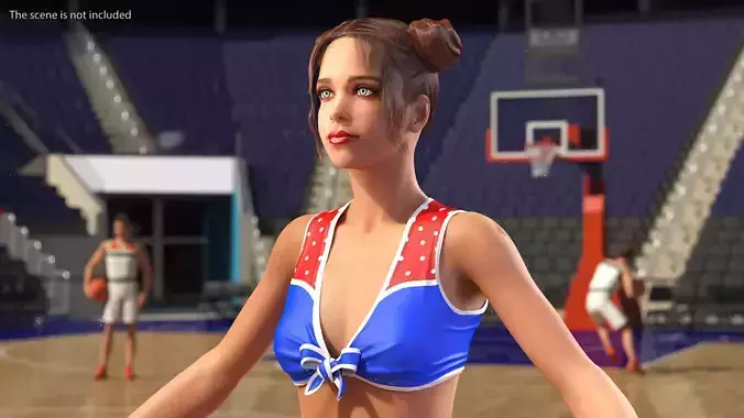 Young Woman Cheerleader Rigged for Modo 3D model