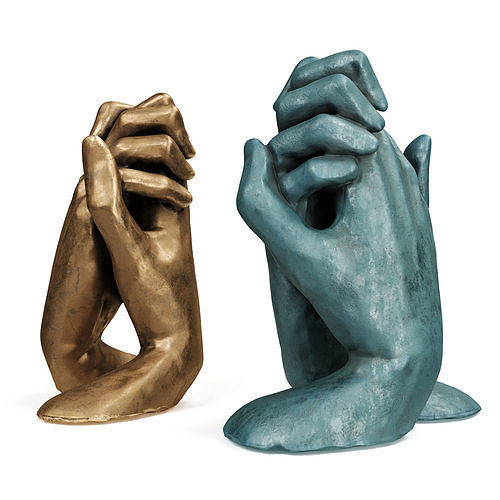 Holding hands sculpture 3D model