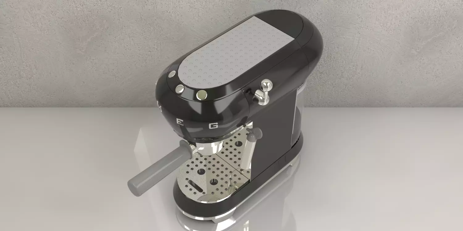 Manual espresso coffee machine  Free 3D model_0