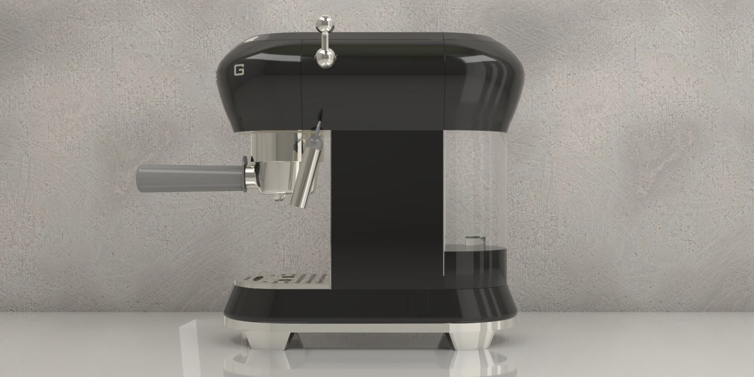 Manual espresso coffee machine  Free 3D model_4