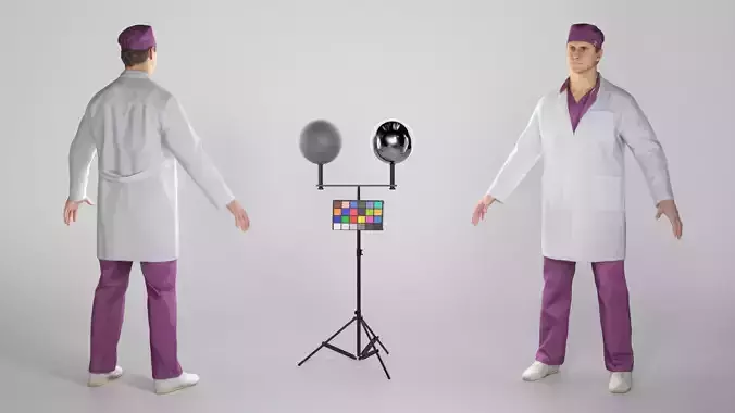 Male medical doctor in A-pose 355