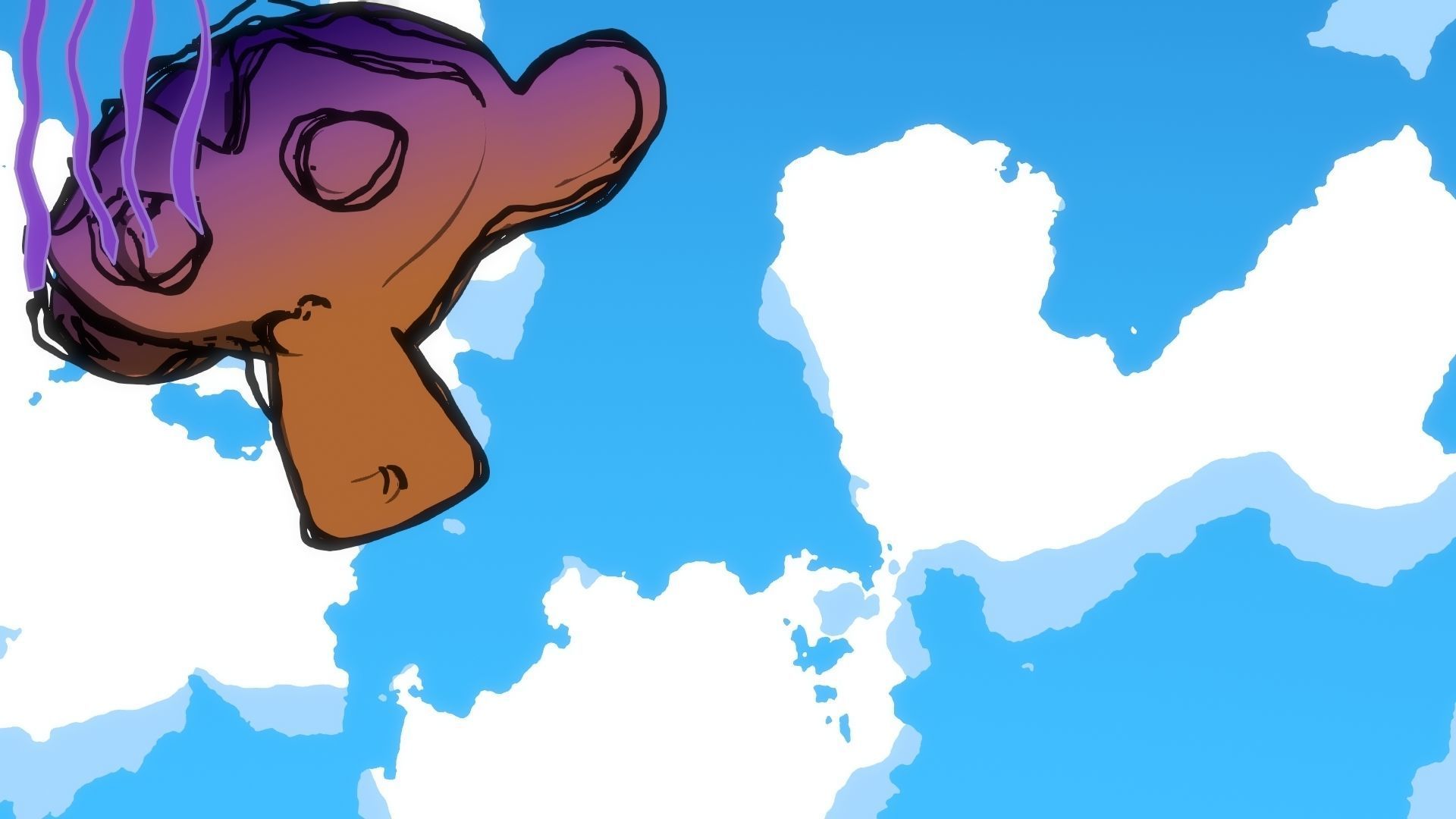 For Anime In Blender - Scribble Outlines 3D model_33