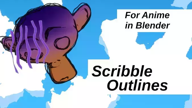 For Anime In Blender - Scribble Outlines 3D model