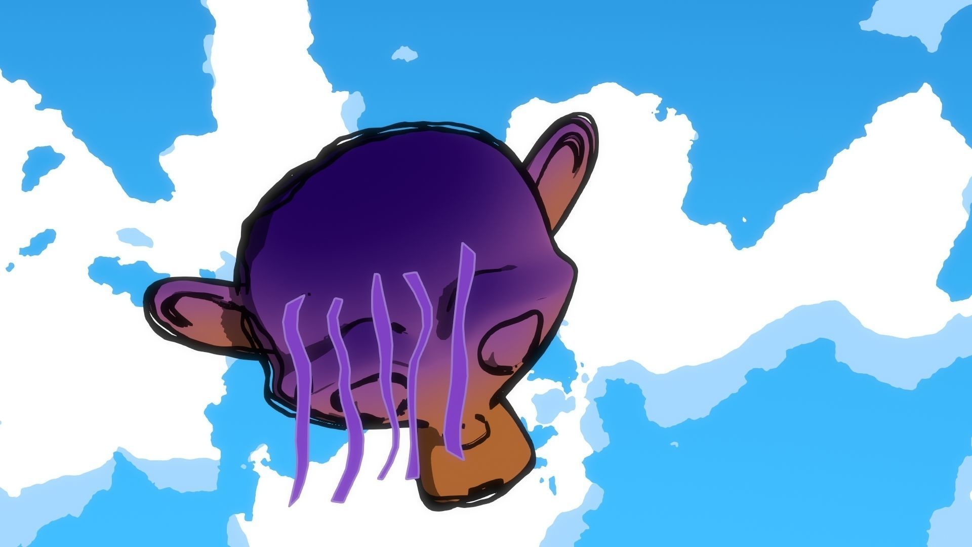 For Anime In Blender - Scribble Outlines 3D model_12