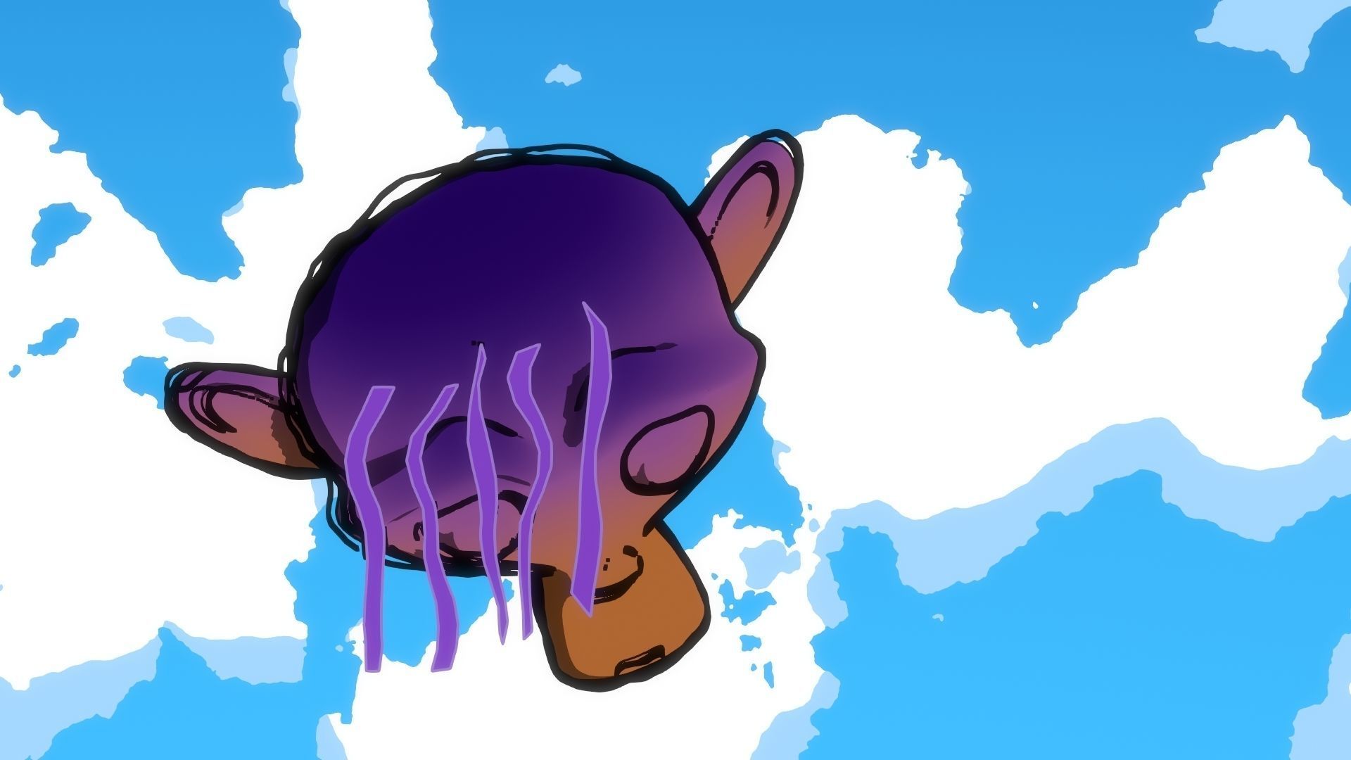 For Anime In Blender - Scribble Outlines 3D model_13