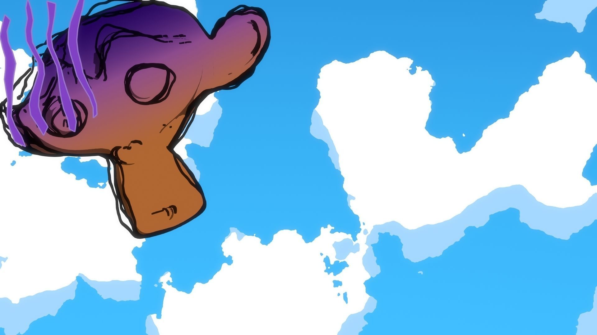 For Anime In Blender - Scribble Outlines 3D model_30